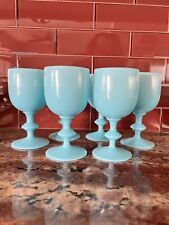 Portieux Vallerysthal Blue Opaline  Wine/water/goblet for sale  Shipping to South Africa