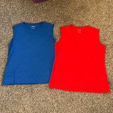 Camisas regatas femininas Blair vermelhas e azuis tamanho PS sem mangas alça larga comprar usado  Enviando para Brazil