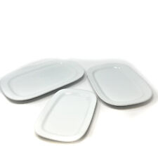Placas rectangulares de porcelana para caja y barril, seguro para horno/microondas, blanco JUEGO de 3 segunda mano  Embacar hacia Mexico