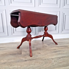 Vintage Solid Mahogany Wooden Drop Leaf Side Sofa Wine Table - Occasional Coffee for sale  Shipping to South Africa