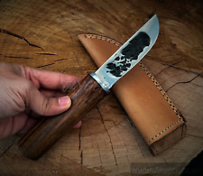 Handmade Yakut Knife | Leather Sheath | Hammerd Blade | Round Wood Handle, used for sale  Shipping to South Africa