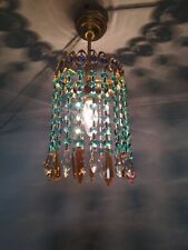 Pojedynczy vintage francuski kryształ miodu żyrandol lampa sufitowa lampa wisząca na sprzedaż  Wysyłka do Poland