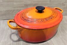 Le Creuset Orange Oval Casserole Dish Dutch Oven Cast Iron 25cm Used condition for sale  Shipping to South Africa