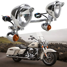 Motorcycle Passing Turn Signal Driving Fog Spot Light Bar Bracket Set For Harley for sale  USA