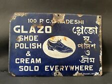 Placa de placa de esmalte de porcelana vintage Glazo Shoe Polish & Cream vendida em todos os lugares comprar usado  Enviando para Brazil