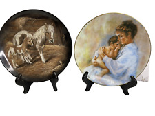 2 - Kaiser Stable Door  “The Visitor” Donkey / Limoges Laura & Child Plates for sale  Shipping to South Africa