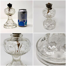 Used, Antique EAPG Miniature Oil Gas Lamp; Bullseye Pattern; Victorian P&A Acorn: 5.5" for sale  Shipping to Canada