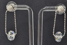 Usado, Brincos de cristal Swarovski gota corrente bola facetada Rondelle transparente 9mm comprar usado  Enviando para Brazil