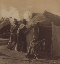 Campamento y Wigwams Among the Winnebago Indians H.H. Bennett Stereoview c1870, usado segunda mano  Embacar hacia Argentina