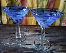 Blue martini glass for sale  Elmer