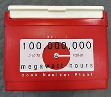 Used, Cook Nuclear Plant 100 Million Megawatt Hours 1975-1991 Cooler Red Vintage for sale  Shipping to South Africa