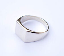 Anel de sinete liso prata esterlina 925 corte quadrado masculino anel declaração tamanho comprar usado  Enviando para Brazil