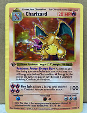 Pokémon TCG Charizard Base Set 4/102 1st Edition Shadowless Holo Rare*AUTHENTIC*, used for sale  Concord