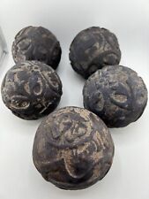 Dark Brown Hand Carved Floral Home Decorative Wooden Balls - Pack of 5 for sale  Shipping to South Africa