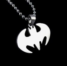 Collar de cadena Batman de acero inoxidable de 18" color plata murciélago hombre P34 segunda mano  Embacar hacia Argentina