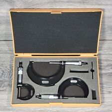 Set 3 VTG Starrett 0-1", 1-2", & 2-3" Outside Micrometers No 436 Ratcheting Stop for sale  Shipping to South Africa