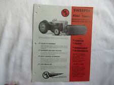 1959 MB sweeper specification sheet brochure for Ford 600 800 NA NAA 8N , used for sale  Shipping to United States