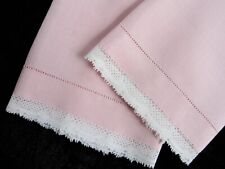 2 toalhas de mão vintage de linho rosa chiclete branco flandres renda aparada comprar usado  Enviando para Brazil