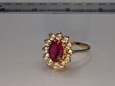 Vintage 18ct Gold & Ruby Dress Ring. hallmarked 😍😍 FREE POST, used for sale  Shipping to South Africa
