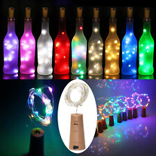 LED Fairy Cuerda Luces Corcho Forma Multicolor Vino Botella 1M 2M 3M para Decor comprar usado  Enviando para Brazil