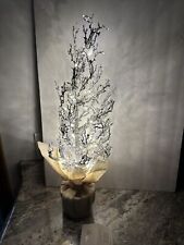 Base de arpillera de cristales de pino iluminados de 24" Valerie Parr Hill plata segunda mano  Embacar hacia Argentina