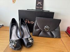 grey satin shoes for sale  BRIDGWATER