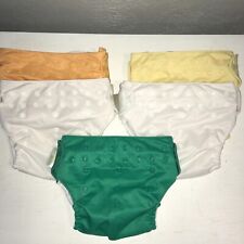 Lot of BumGenius 5 Diaper Covers W/ Pockets White Yellow Green Adjustable Snaps for sale  Shipping to South Africa