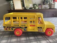 Autobús escolar Fisher Price Little People 1965 vintage #192 con 7 figuras de madera EE. UU. segunda mano  Embacar hacia Argentina