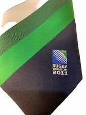 TIE IRB RUGBY WORLD CUP 2011 Made In England Green Blue & White 10cm Wide VGC for sale  Shipping to South Africa