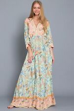 Maxi Vestido Floral Aakaa The Bohemian Verano Como Nuevo Pequeño, usado segunda mano  Embacar hacia Mexico