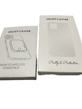 Capa caviar de veludo para iPhone 14 Plus e pacote de energia magnético sem fio, usado comprar usado  Enviando para Brazil