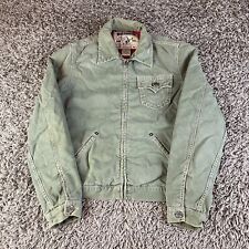 Chaqueta de Carga True Religion para Hombre Mediana M Verde Ropa de Trabajo Forrada de Camionero Y2K Descolorida segunda mano  Embacar hacia Argentina