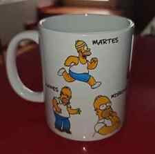 Taza de Homer días de la semana. Diseño gracioso de los Simpson. Cerámica. segunda mano  Embacar hacia Argentina