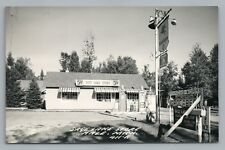 Sage Lake Store — Hale Michigan RPPC Mobil posto de gasolina 7 UP placa foto anos 40 comprar usado  Enviando para Brazil