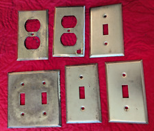6 Vintage Solid Brass Wall Switch & outlet plates  for sale  Shipping to South Africa