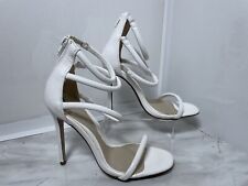 Misguided White Stiletto Faux Snakeskin Leather Look Shoes UK 4 , used for sale  Shipping to South Africa