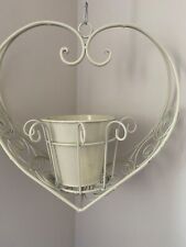 Hanging heart shaped Cream Metal  Plant Holder  for sale  NEWTON-LE-WILLOWS