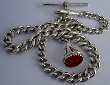 solid silver albert chain for sale  HUDDERSFIELD