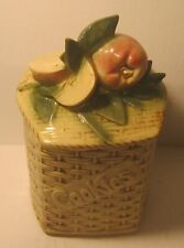 Mid Century Antique McCOY Cookie Jar APPLES on Lid w Basket Design Very Nice!!! for sale  Greensboro