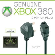 Official Microsoft Xbox 360 UK 2-Pin Power Supply Lead Cable - Grey for sale  Shipping to South Africa