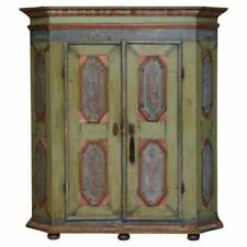 CIRCA 1800 SUBLIME HAND PAINTED EUROPEAN WARDROBE OR HOUSE CUPBOARD IN SOLID OAK, used for sale  Shipping to South Africa