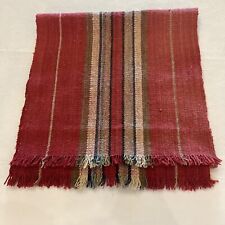 "Corredor de mesa tejido tapiz vintage, rayas rojas bronceadas 36"" x 18", usado segunda mano  Embacar hacia Argentina
