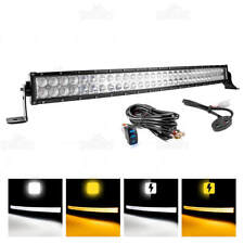 Usado, Barra de luz LED curva 32" condução estroboscópio âmbar branco DRL neblina offroad SUV caminhão comprar usado  Enviando para Brazil