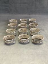 Vintage Sterling Silver Filigree Napkin Rings, Set Of 12, 10.8 Oz .32 Kg for sale  Shipping to Canada
