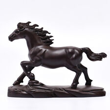 Estatueta de cavalo esculpida em madeira de ébano maciça Feng Shui animal escultura decoração presente A comprar usado  Enviando para Brazil
