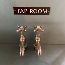 Refurbished Antique Brass Basin Taps Vintage - New Washers Ready To Fit.  L9 for sale  Shipping to South Africa