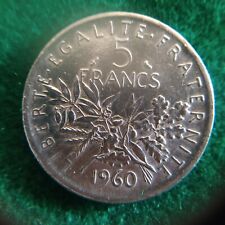 5 franchi argento francia 1960 usato  Vallebona