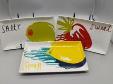 Used, Crate & Barrel SALTY SOUR SWEET Rectangular Appetizer Dishes Plates (Set Of 3) for sale  Shipping to United Kingdom