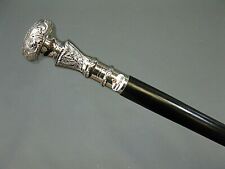 Solid Silver Brass Handle Victorian Cane Wooden Walking Stick DRINKING FLASK TUB for sale  Shipping to South Africa