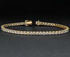 14K Żółte złoto Wykończenie 5Ct Okrągły krój Lab Created Diamond Damska bransoletka tenisowa, używany na sprzedaż  Wysyłka do Poland